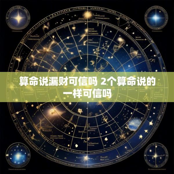 算命说漏财可信吗 2个算命说的一样可信吗