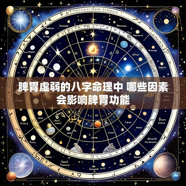 脾胃虚弱的八字命理中 哪些因素会影响脾胃功能