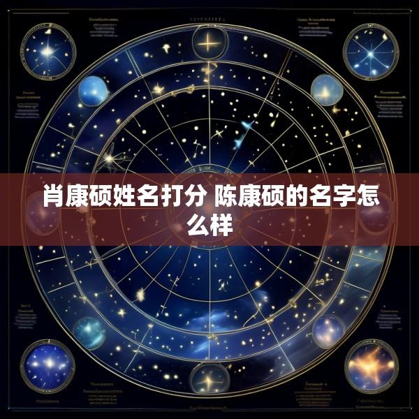 肖康硕姓名打分 陈康硕的名字怎么样