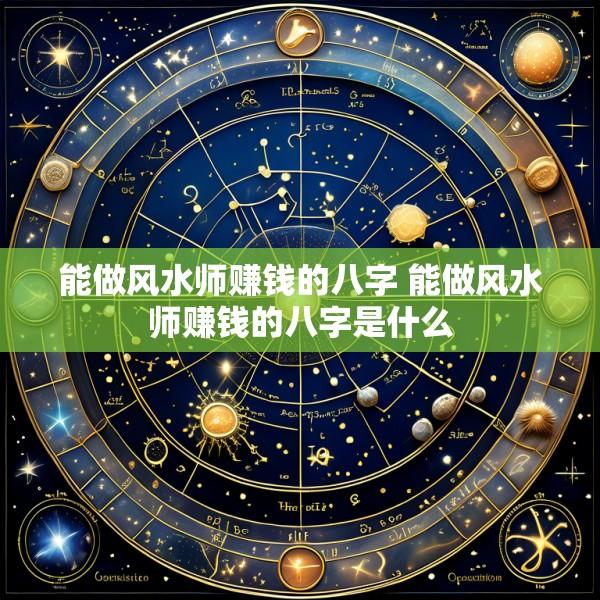 能做风水师赚钱的八字 能做风水师赚钱的八字是什么