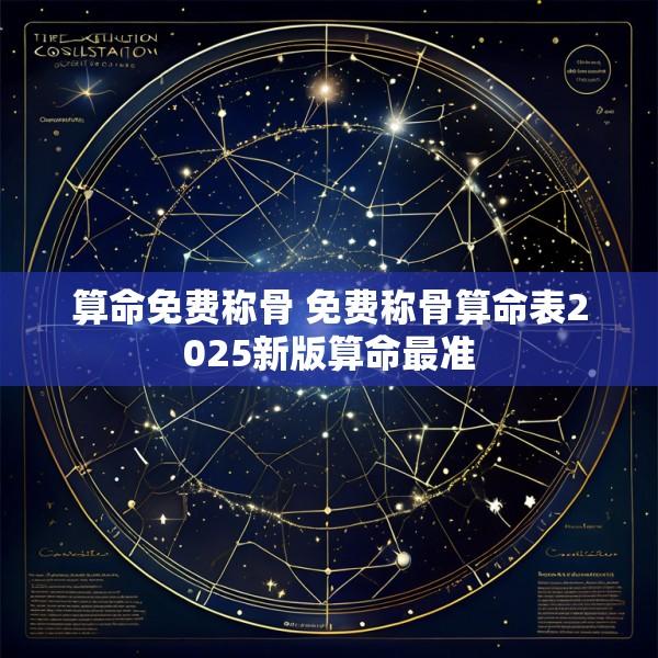 算命免费称骨 免费称骨算命表2025新版算命最准