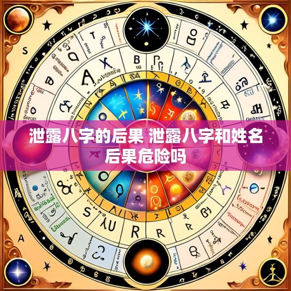泄露八字的后果 泄露八字和姓名后果危险吗