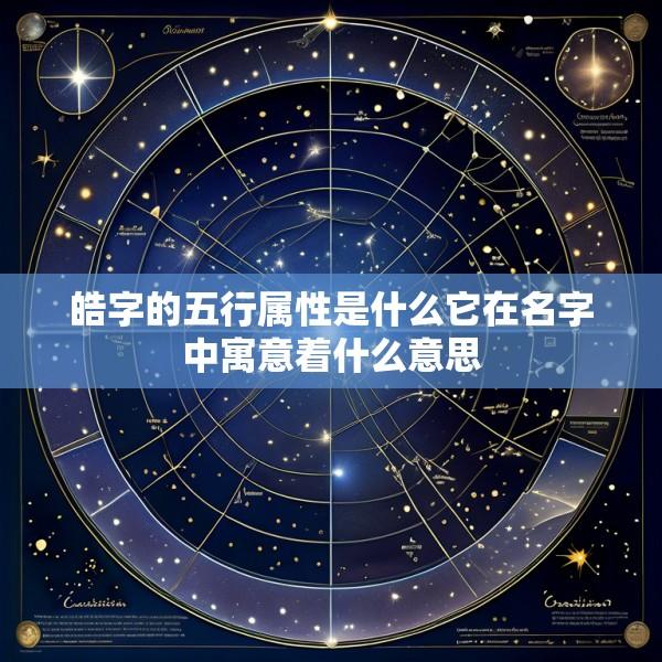 皓字的五行属性是什么它在名字中寓意着什么意思