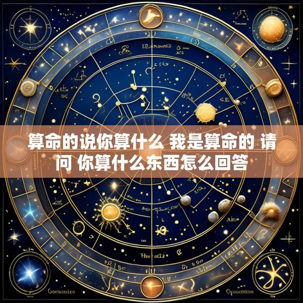 算命的说你算什么 我是算命的 请问 你算什么东西怎么回答
