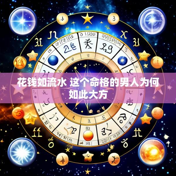 花钱如流水 这个命格的男人为何如此大方