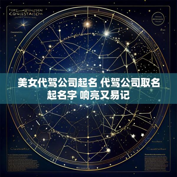 美女代驾公司起名 代驾公司取名起名字 响亮又易记