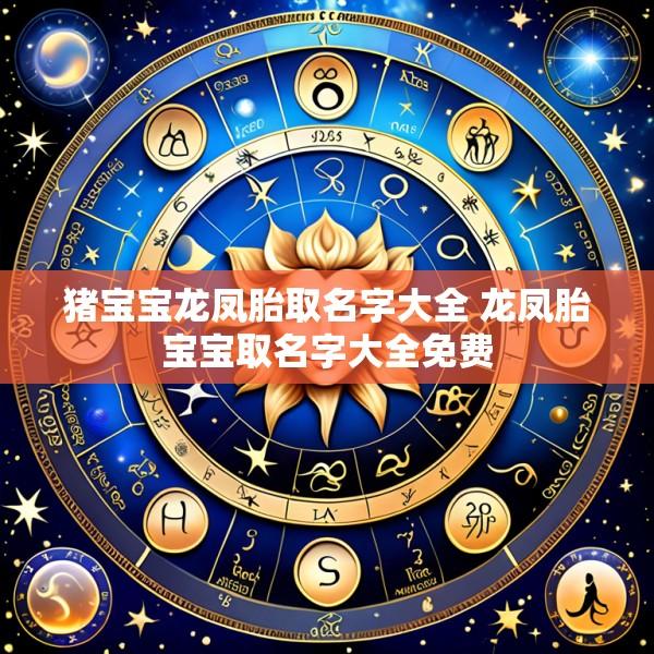 猪宝宝龙凤胎取名字大全 龙凤胎宝宝取名字大全免费