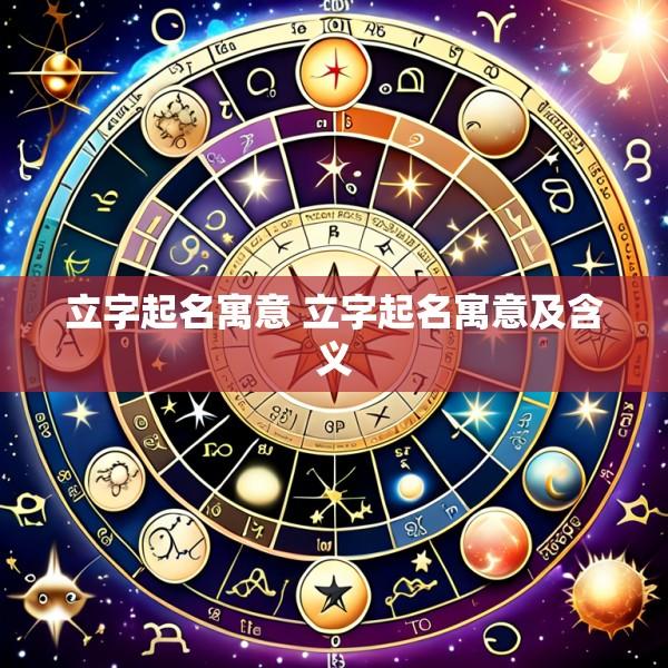 立字起名寓意 立字起名寓意及含义