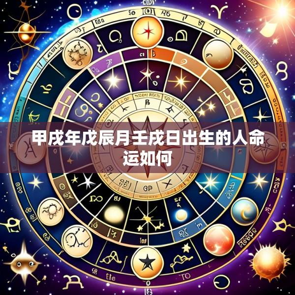 甲戌年戊辰月壬戌日出生的人命运如何