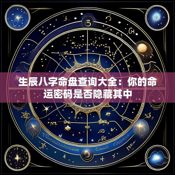生辰八字命盘查询大全：你的命运密码是否隐藏其中