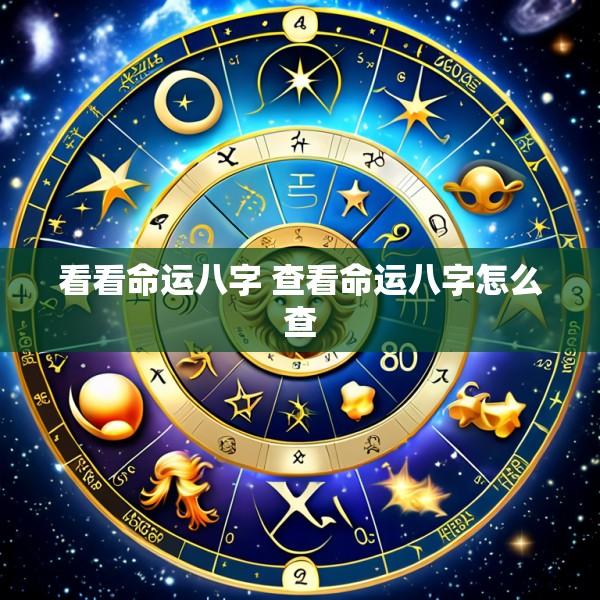看看命运八字 查看命运八字怎么查