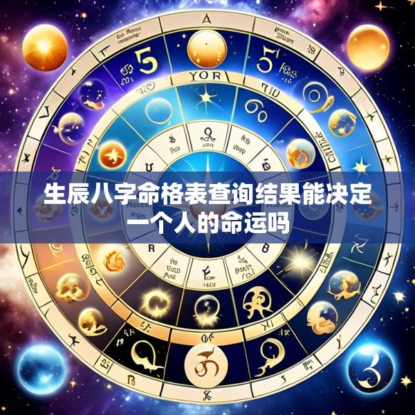 生辰八字命格表查询结果能决定一个人的命运吗