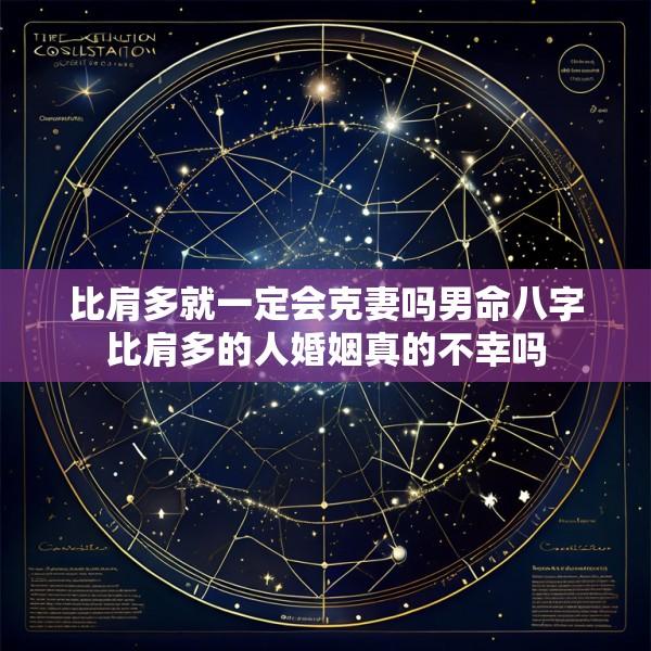 比肩多就一定会克妻吗男命八字比肩多的人婚姻真的不幸吗