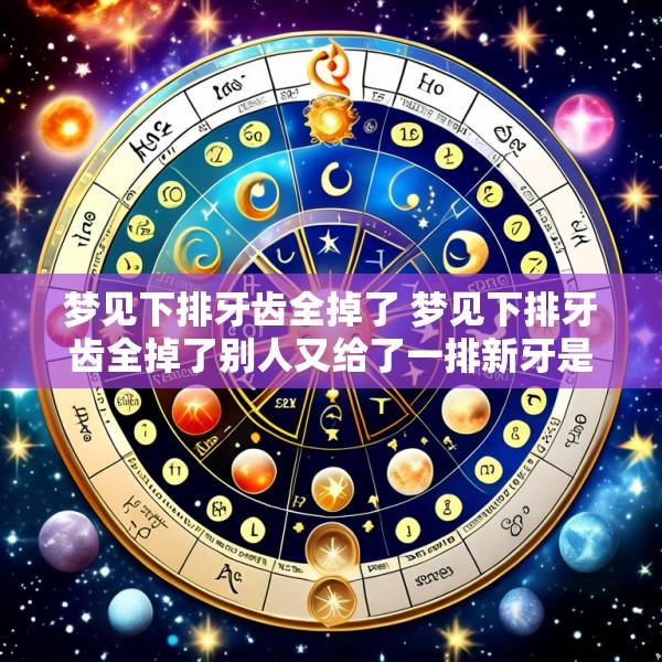 梦见下排牙齿全掉了 梦见下排牙齿全掉了别人又给了一排新牙是什么征兆