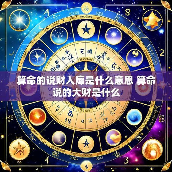 算命的说财入库是什么意思 算命说的大财是什么
