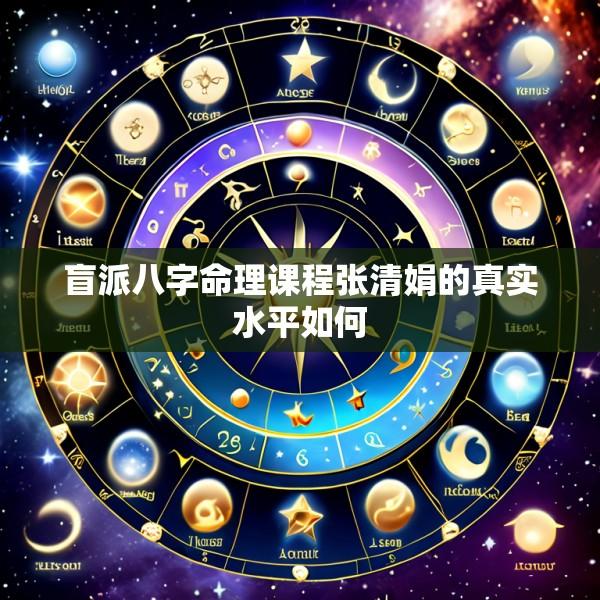 盲派八字命理课程张清娟的真实水平如何