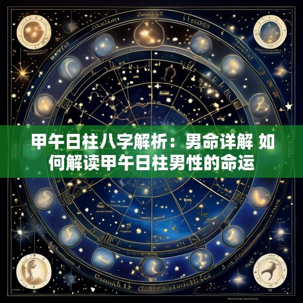甲午日柱八字解析：男命详解 如何解读甲午日柱男性的命运