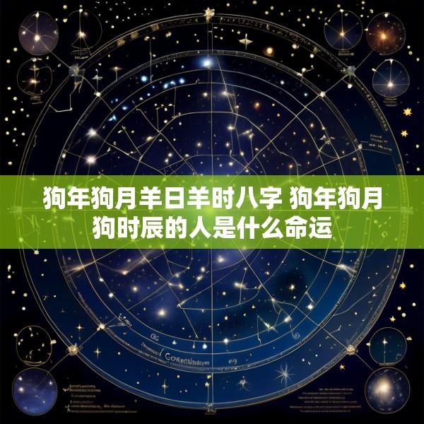 狗年狗月羊日羊时八字 狗年狗月狗时辰的人是什么命运