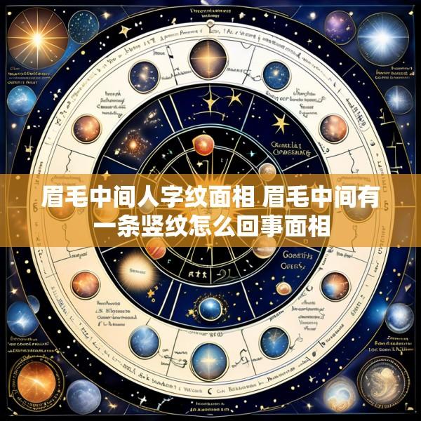 眉毛中间人字纹面相 眉毛中间有一条竖纹怎么回事面相