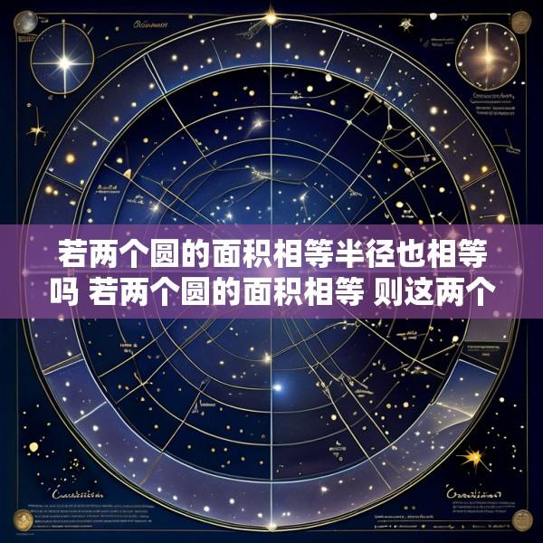 若两个圆的面积相等半径也相等吗 若两个圆的面积相等 则这两个圆的半径一定相等