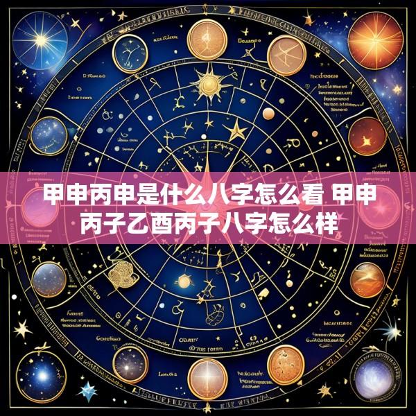 甲申丙申是什么八字怎么看 甲申丙子乙酉丙子八字怎么样