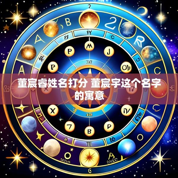 董宸睿姓名打分 董宸宇这个名字的寓意