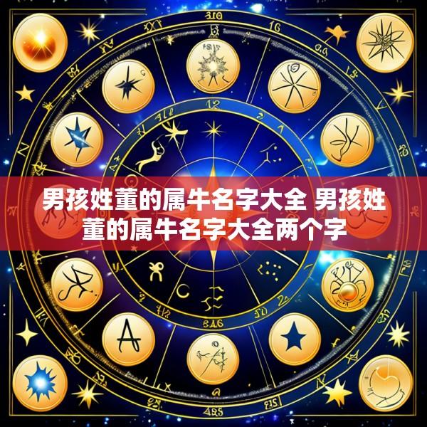 男孩姓董的属牛名字大全 男孩姓董的属牛名字大全两个字