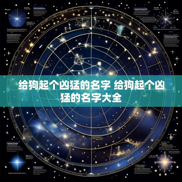 给狗起个凶猛的名字 给狗起个凶猛的名字大全
