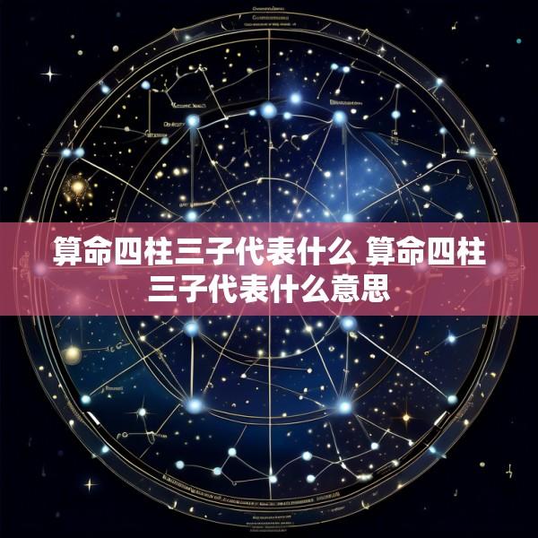 算命四柱三子代表什么 算命四柱三子代表什么意思
