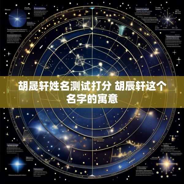 胡晟轩姓名测试打分 胡辰轩这个名字的寓意