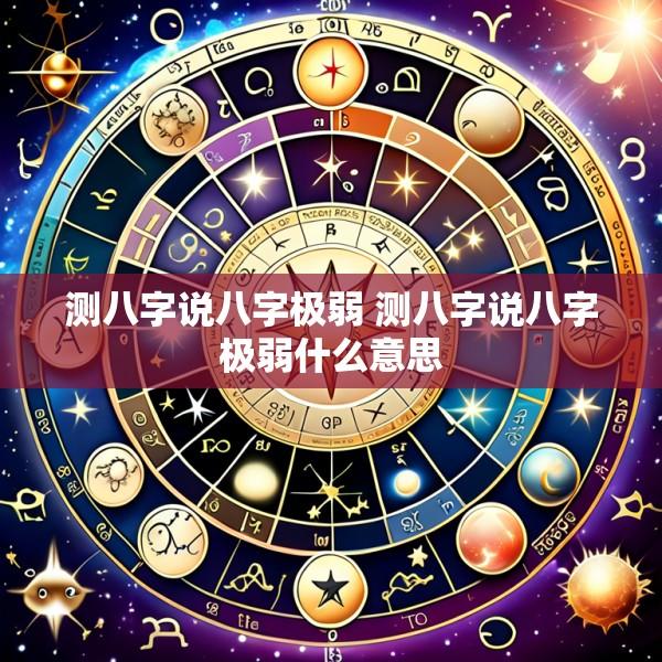 测八字说八字极弱 测八字说八字极弱什么意思