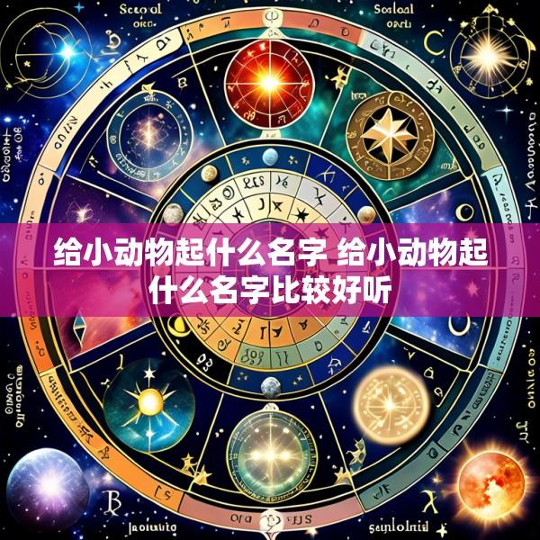 给小动物起什么名字 给小动物起什么名字比较好听