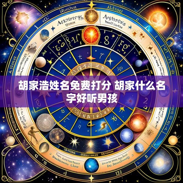 胡家浩姓名免费打分 胡家什么名字好听男孩