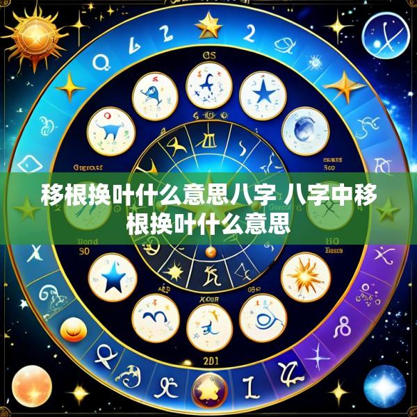移根换叶什么意思八字 八字中移根换叶什么意思