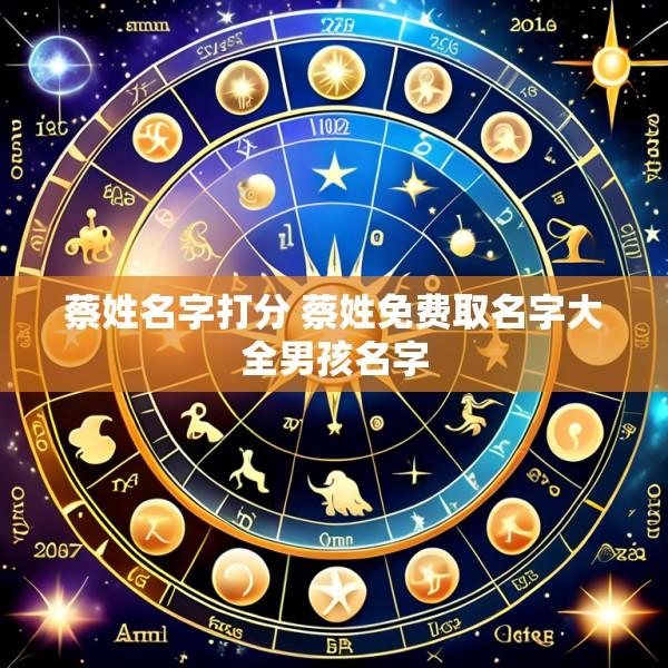 蔡姓名字打分 蔡姓免费取名字大全男孩名字
