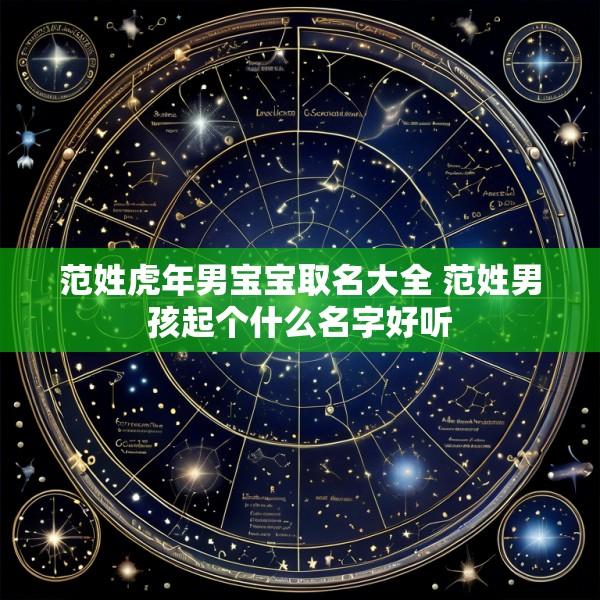 范姓虎年男宝宝取名大全 范姓男孩起个什么名字好听