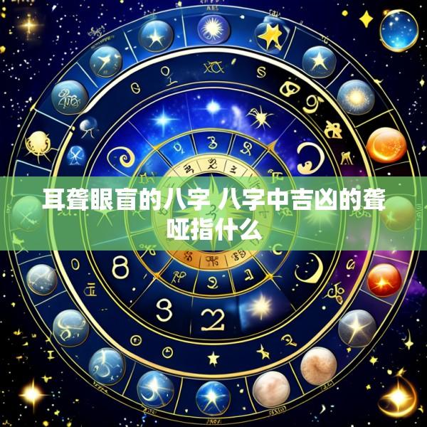 耳聋眼盲的八字 八字中吉凶的聋哑指什么