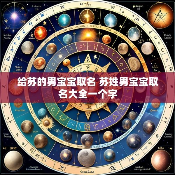 给苏的男宝宝取名 苏姓男宝宝取名大全一个字