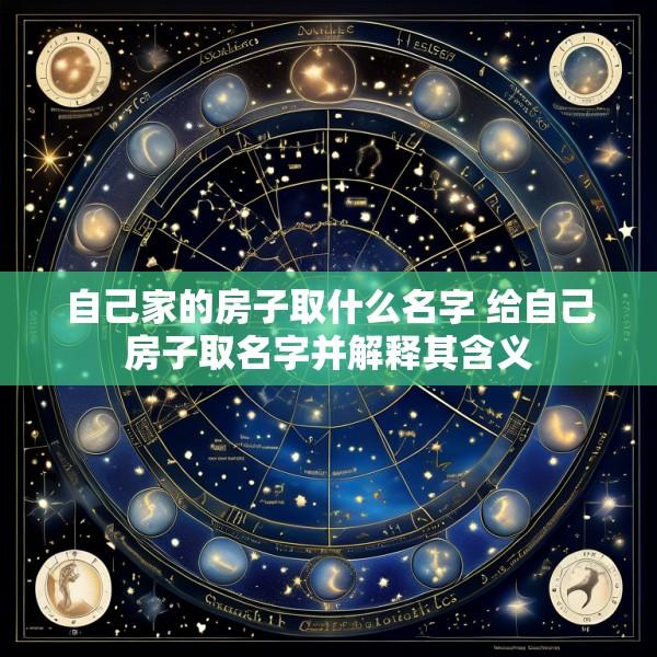 自己家的房子取什么名字 给自己房子取名字并解释其含义