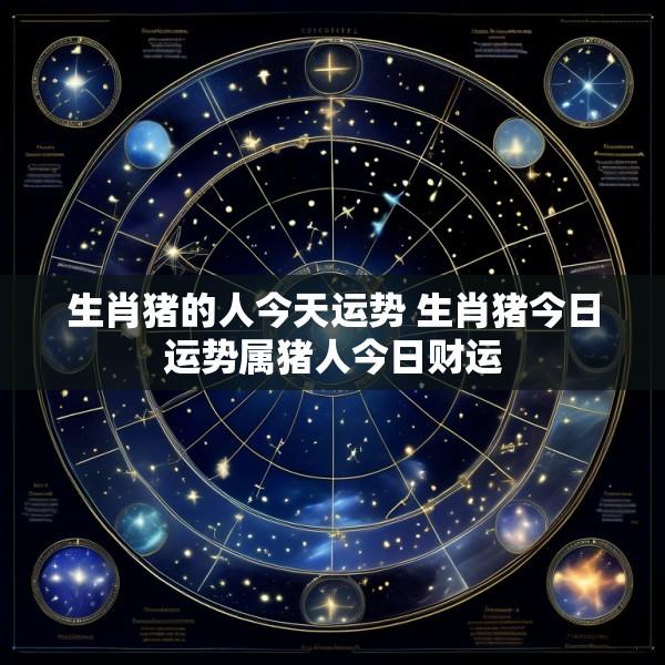 生肖猪的人今天运势 生肖猪今日运势属猪人今日财运