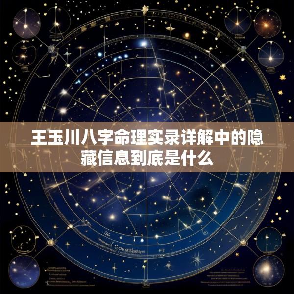 王玉川八字命理实录详解中的隐藏信息到底是什么