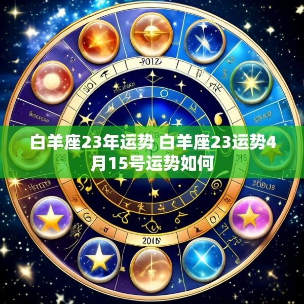 白羊座23年运势 白羊座23运势4月15号运势如何