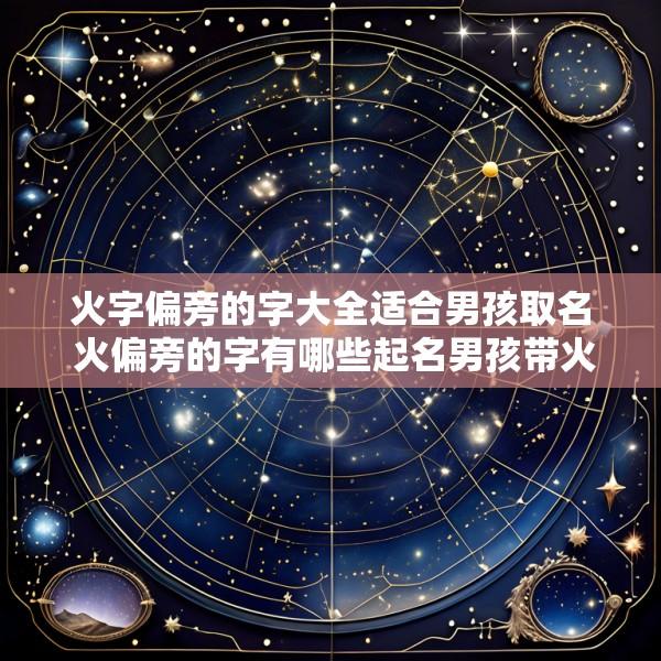 火字偏旁的字大全适合男孩取名 火偏旁的字有哪些起名男孩带火偏旁的有哪些字