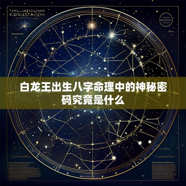 白龙王出生八字命理中的神秘密码究竟是什么