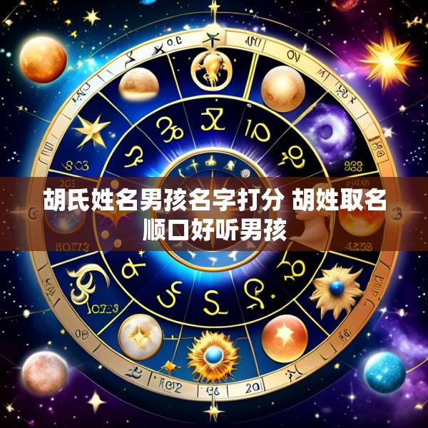 胡氏姓名男孩名字打分 胡姓取名顺口好听男孩