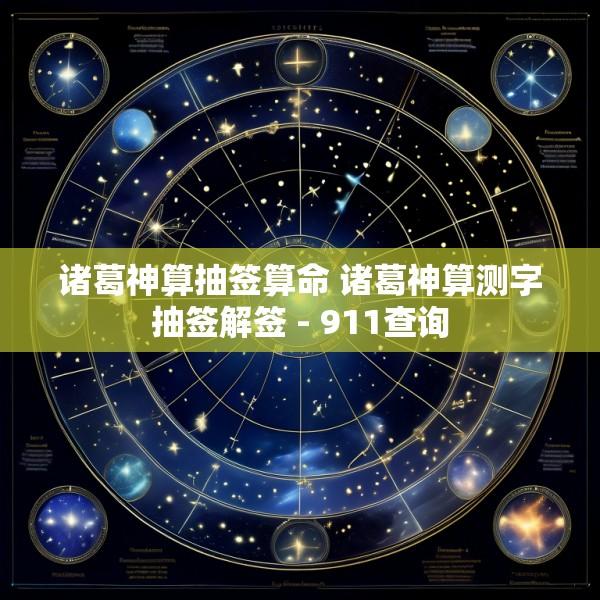 诸葛神算抽签算命 诸葛神算测字抽签解签 - 911查询