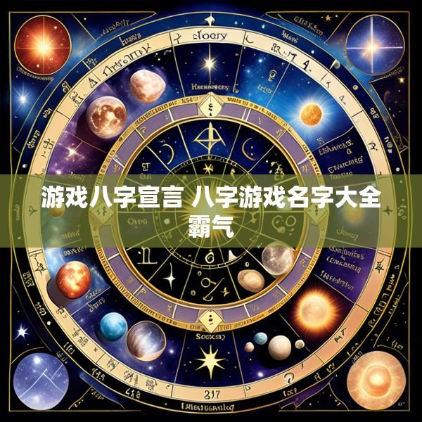 游戏八字宣言 八字游戏名字大全霸气