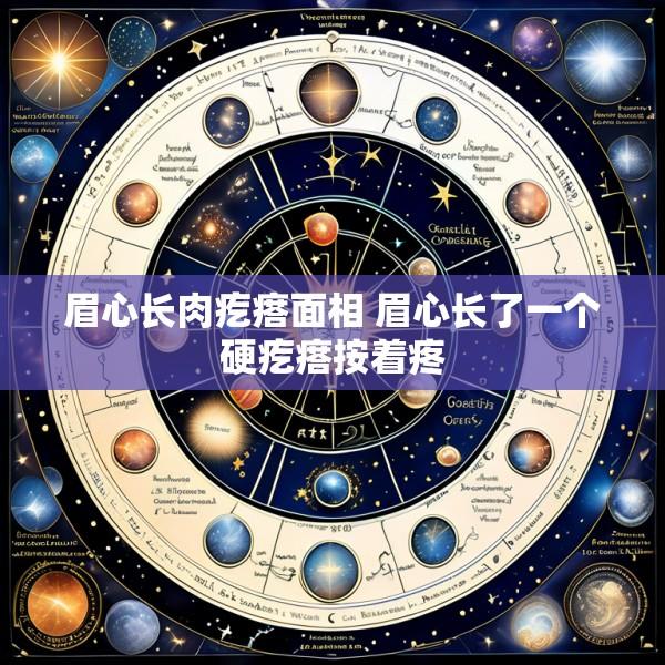 眉心长肉疙瘩面相 眉心长了一个硬疙瘩按着疼