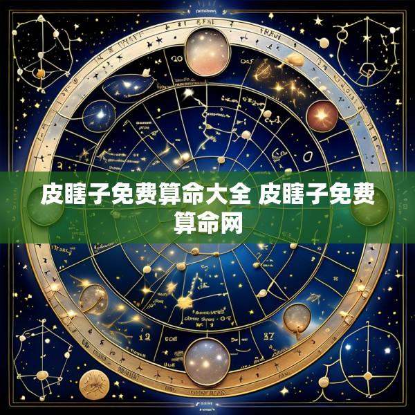 皮瞎子免费算命大全 皮瞎子免费算命网