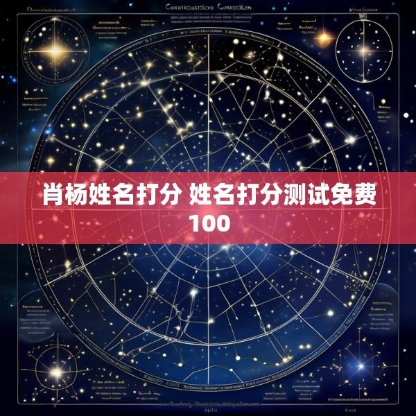 肖杨姓名打分 姓名打分测试免费100